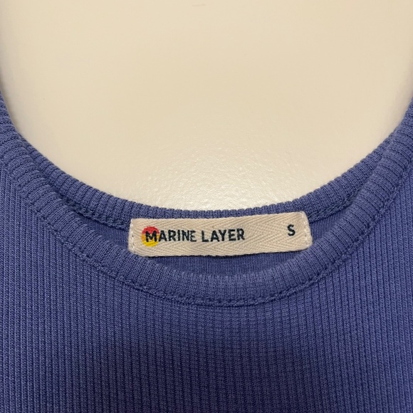 Marine Layer Lexi Rib Fit and Flare Midi Dress in Marlin Size S - Picture 6 of 9